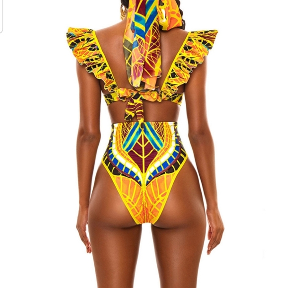 New African Totem Print High Waisted Bikini - Picture 5 of 12